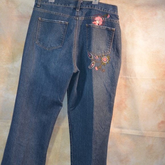 Gloria Vanderbilt Embroidered Jacket Jeans SZ 14 - Picture 5 of 12